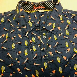 Boden 18r blue jay autumn birds “the shirt”